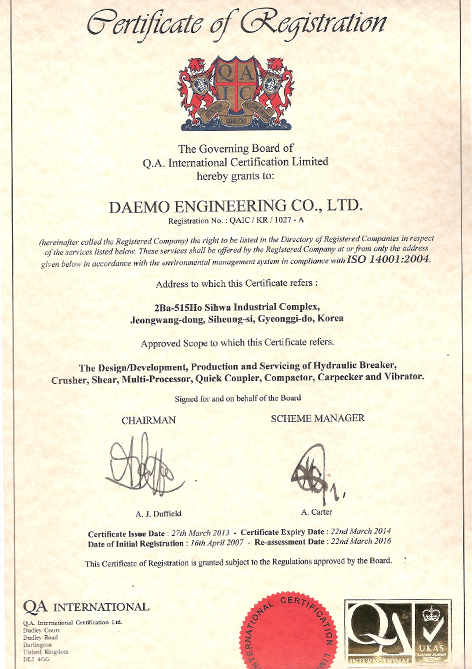 certification of quality